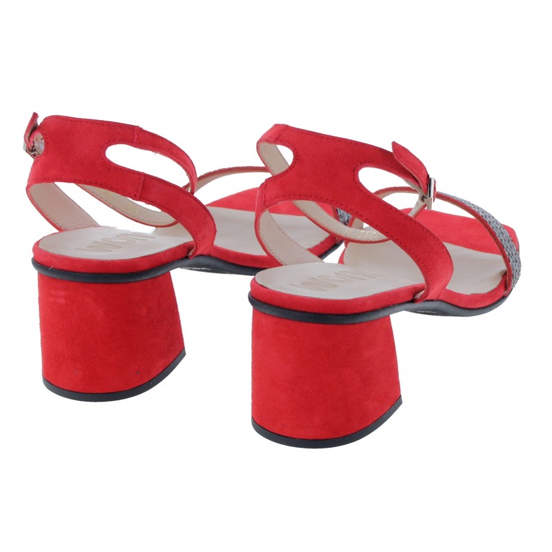 Red ankle sandals orders